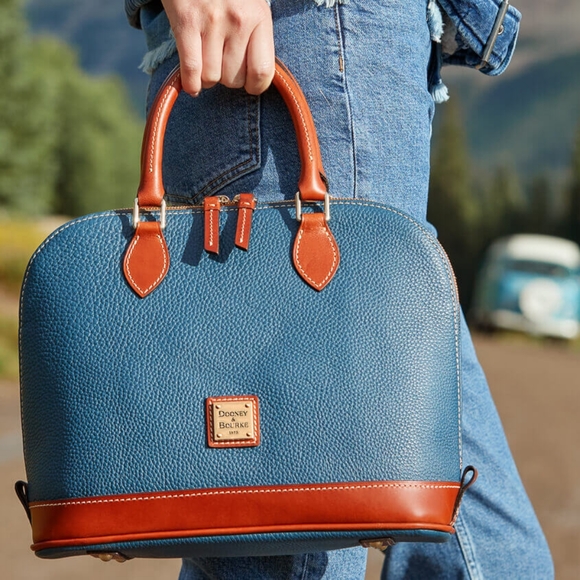 Dooney & Bourke Handbags - Dooney & Bourke Pebble Grain Domed Zip Satchel